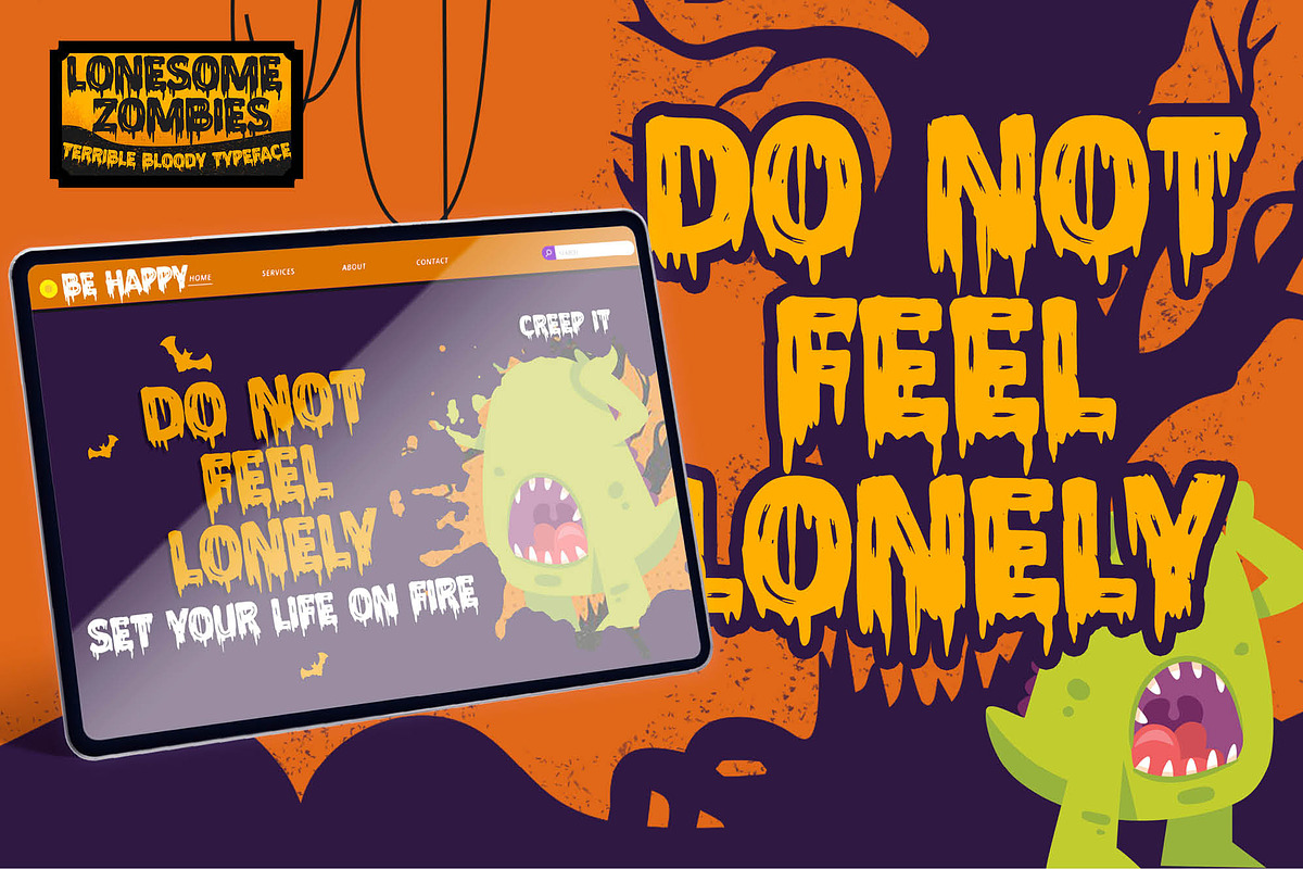 Lonesome Zombies - Terrible Bloody, a Font by Gassstype (Photo 5 of 8)