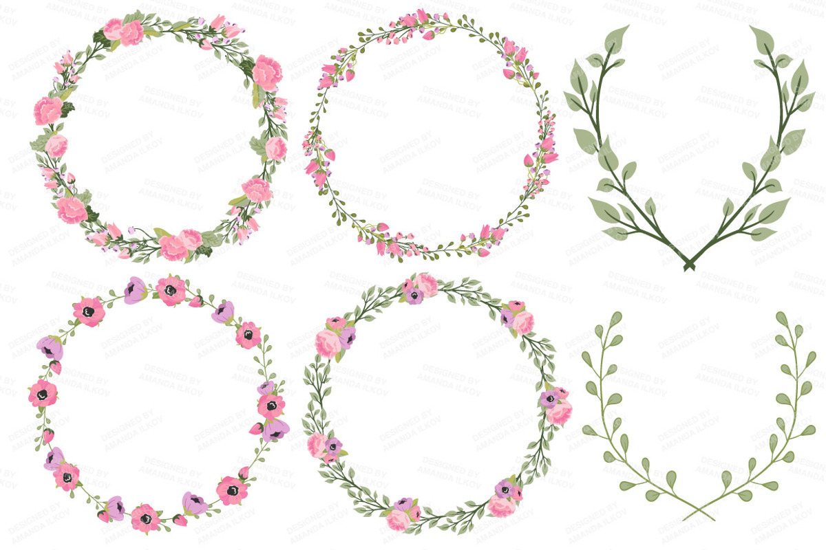 Wedding Floral Clipart & Vectors, an Illustration by Amanda Ilkov (Photo 3 of 4)