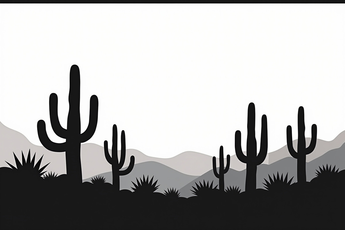 Wild Desert Cactus Scene Set, an Illustration by hafijul (Photo 4 of 15)