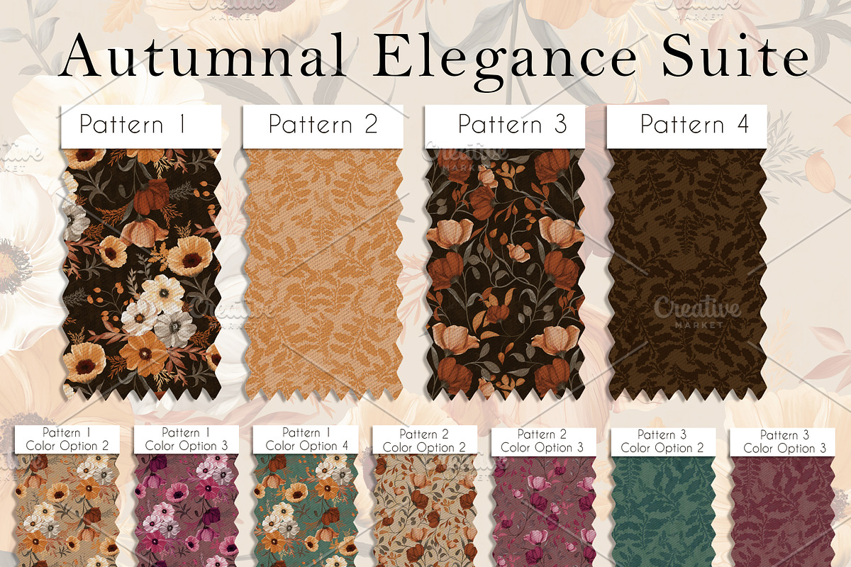 Autumnal Elegance pattern collection, a Pattern Graphic by Nora Gad (Photo 2 of 19)