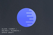 12 Vibrant Space Icons, an Outline Icon by Milktoast (Thumbnail 8 of 12)