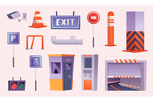 Underground parking. Signs sidewalks, a Transportation Illustration by Onyx