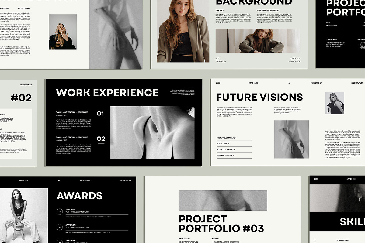 Fashion Designer Portfolio Template, a Presentation Template by Amaré Creative (Photo 3 of 6)