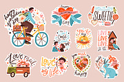 Valentine's day lettering stickers, a Decorative Illustration by Good Studio (Thumbnail 1 of 6)