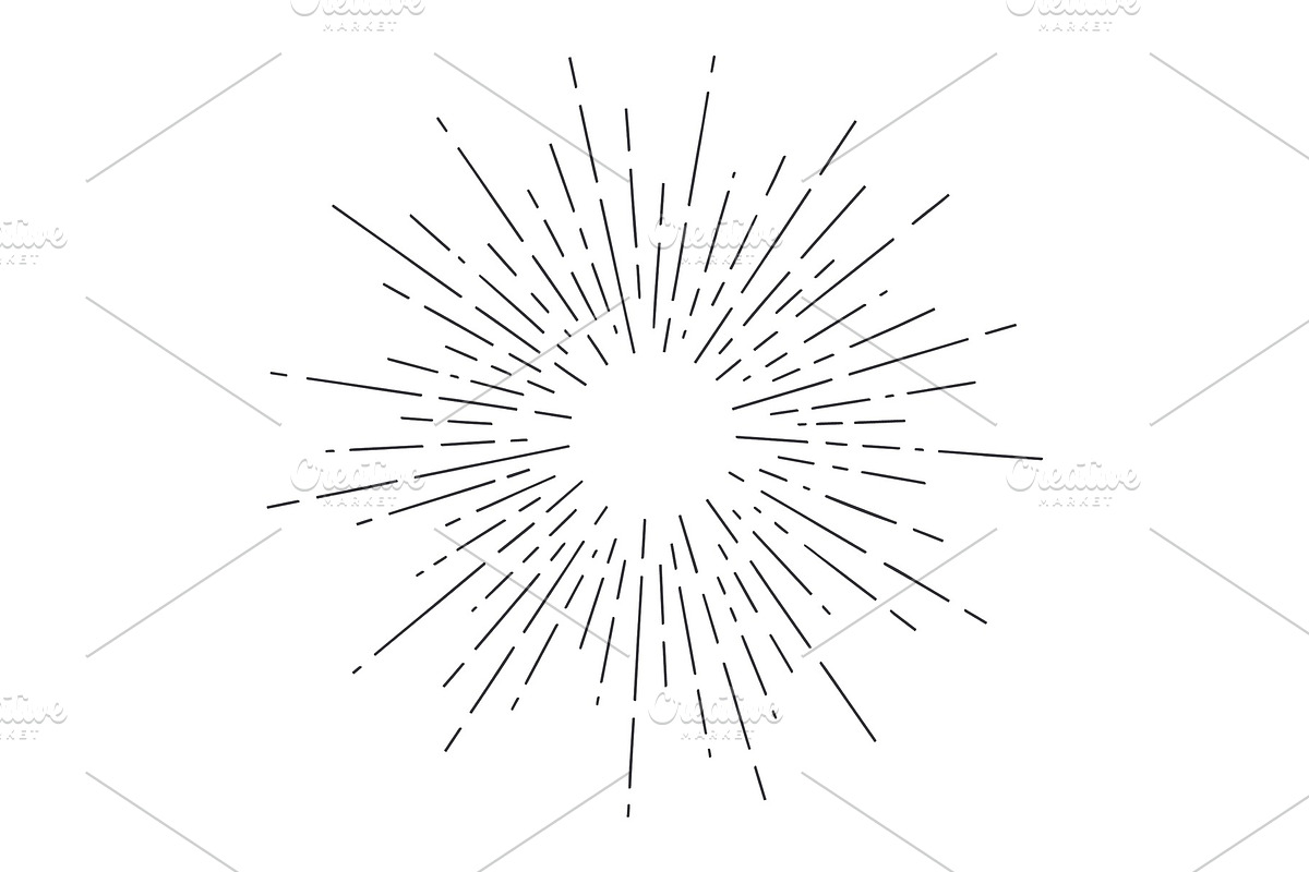 Sunburst. Light rays, sunburst and, a Decorative Illustration by Foxys Graphic