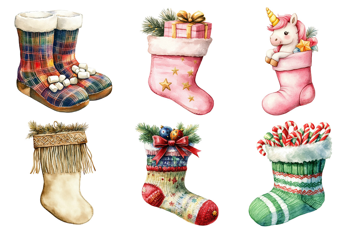 Christmas Socks Sublimation Clipart, an Illustration by Daily.Designs (Photo 5 of 5)