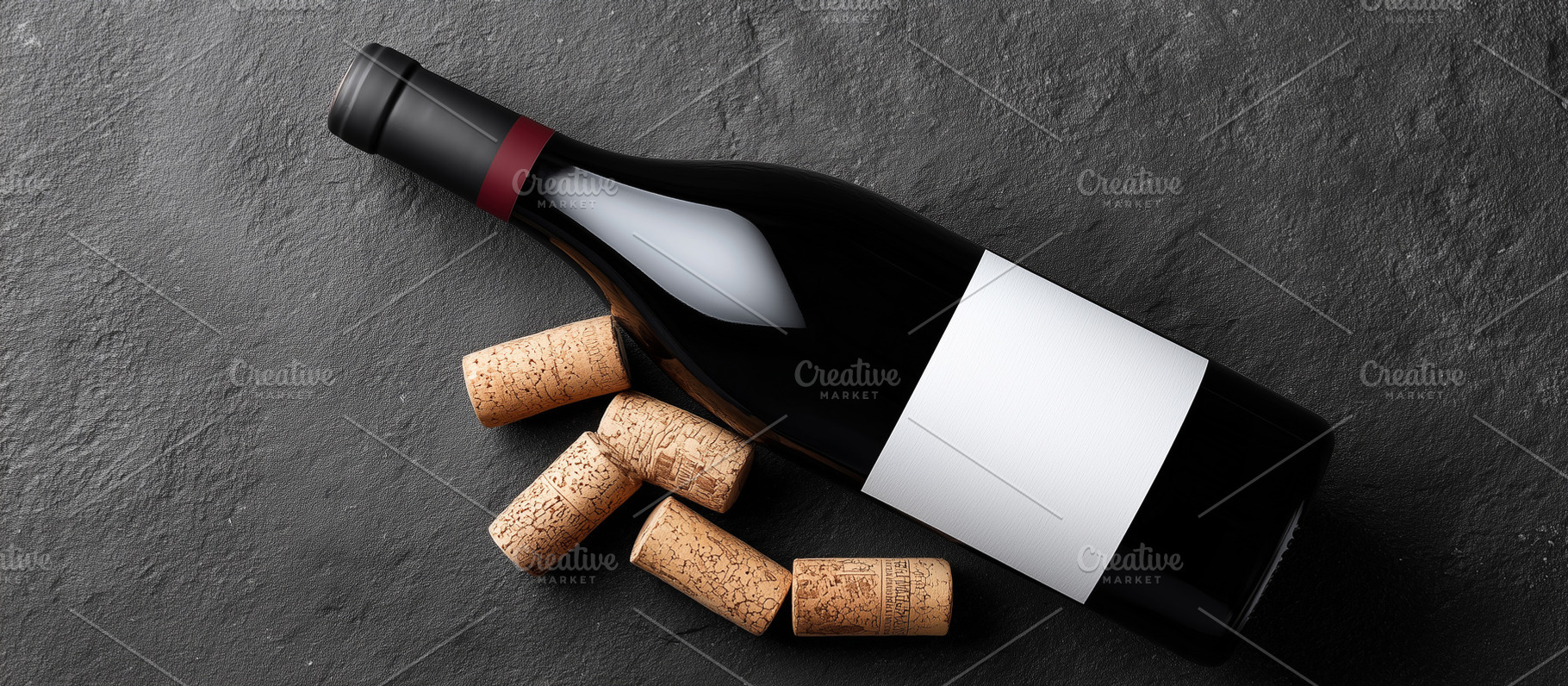 Red wine bottle with a blank label, a Food & Drink Photo by MistyDay