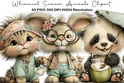 Whimsical Summer Animals Clipart, an Illustration by Black Bird Studio (Thumbnail 1 of 5)