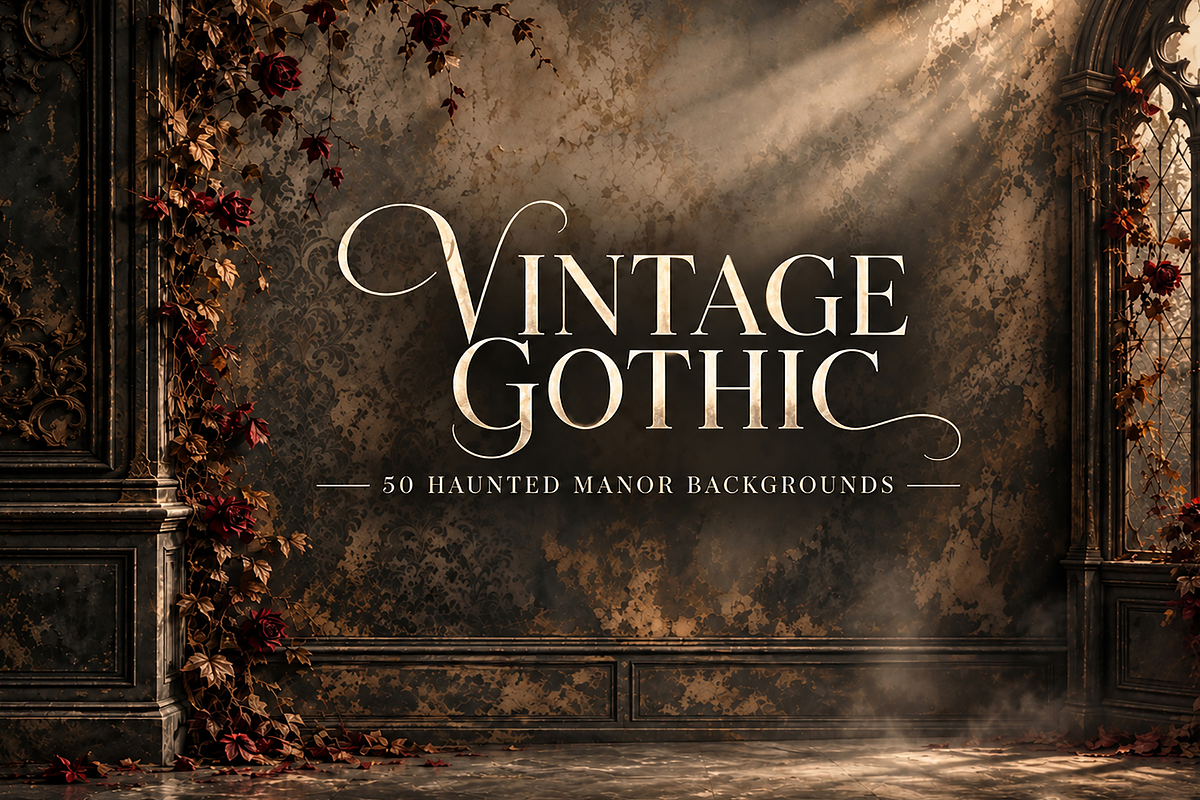 Vintage Gothic Haunted Backgrounds, a Background Graphic by MarisoArt (Photo 1 of 5)