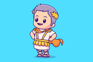 Cute Roman Emperor Cartoon, a Person Illustration by Catalyst Labs