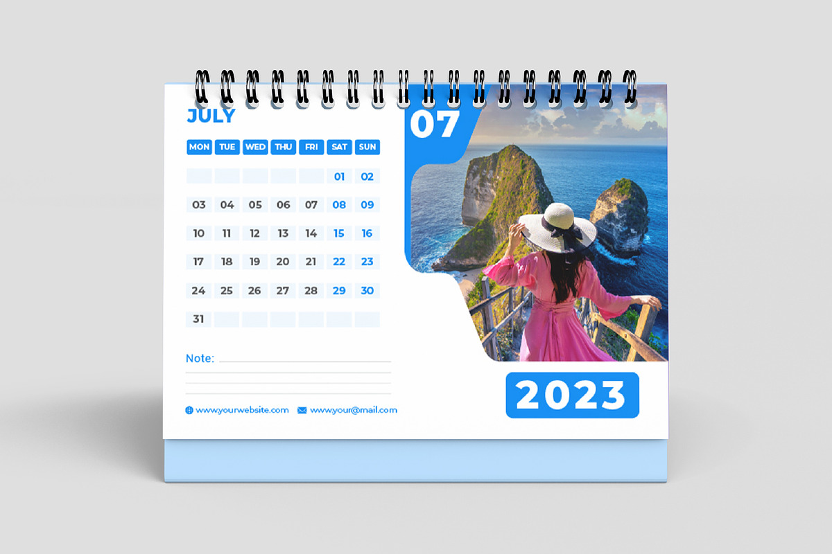 2 Desk Calendar 2023 Template Design, a Templates & Theme by Mk_Studio (Photo 2 of 3)