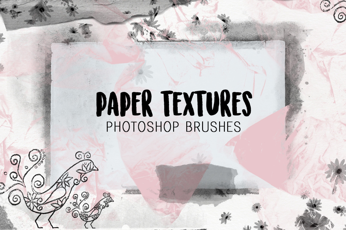 Paper Textures photoshop brushes, a Brush Add-On by Studio-Charlie (Photo 1 of 2)