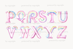 Rainbow Alphabet Clipart