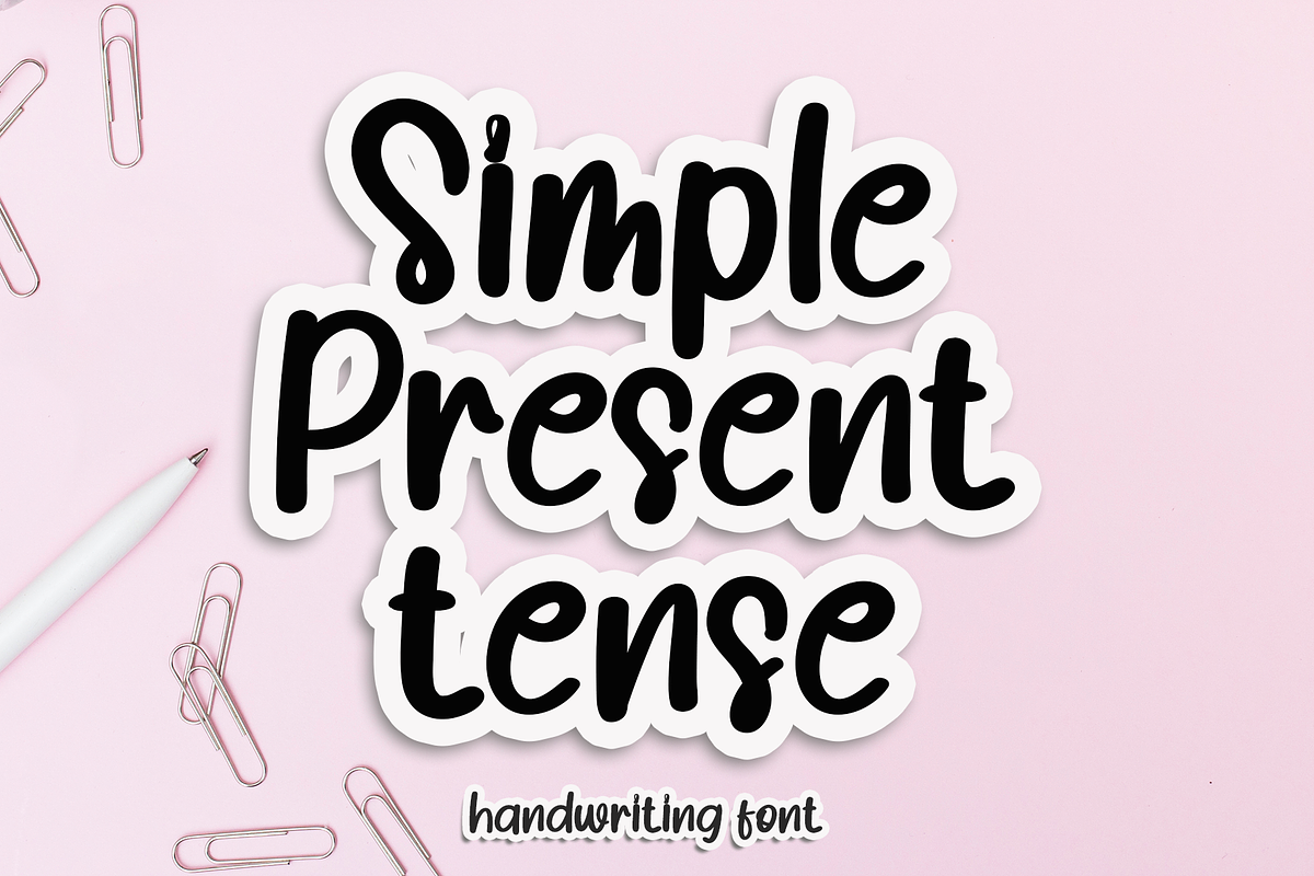 Simple Present Tense, a Handwritten Font by Creative Writting (Photo 1 of 6)