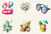 Summer Happy Birthday Clipart, an Illustration by cherrydesign (Thumbnail 2 of 6)