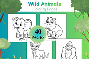 Wild Animals Coloring Pages for Kids, an Animal Illustration by SimoDigitalArt (Thumbnail 1 of 5)