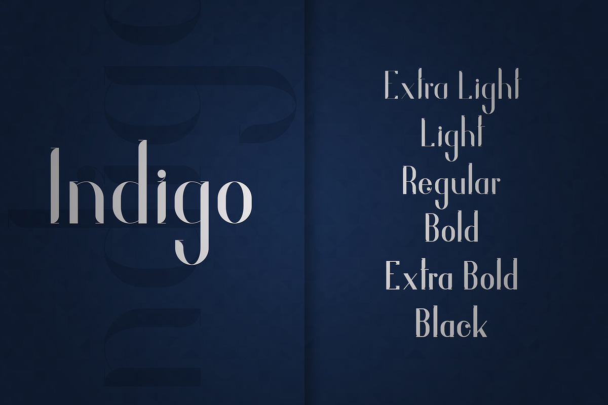 Indigo Typeface - 6 Weights preview 2