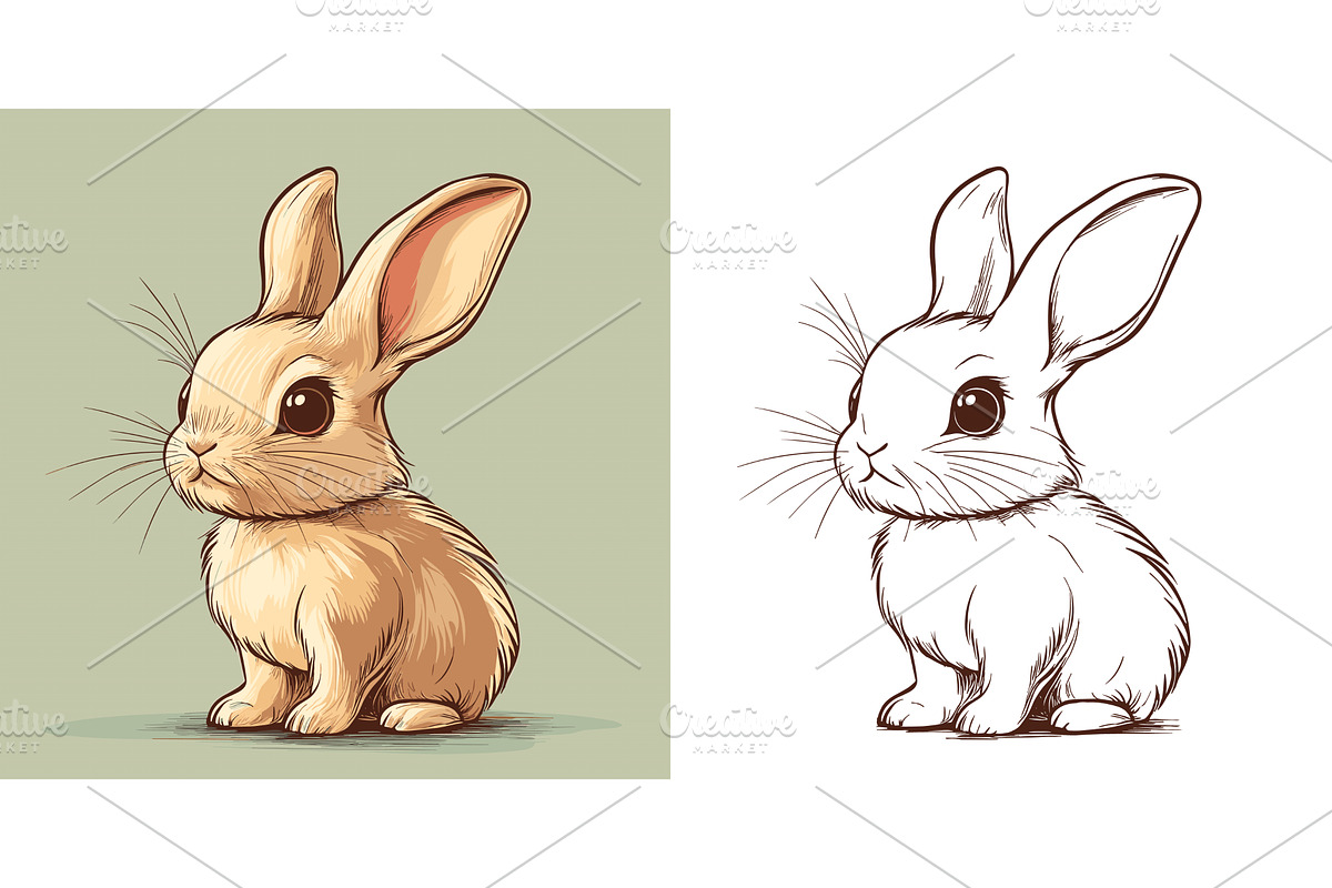 Little Rabbit Cartoon Character, an Animal Illustration by LadadikArt