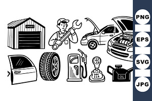 Automotive Repair Vector Set, an Illustration by designvectx