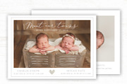 Twin Birth Announcement Template, a Card Template by Sweet Little Muse (Thumbnail 1 of 2)