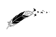 Boho Feather Silhouette Vector, an Object Graphic by jahid234 (Thumbnail 38 of 51)