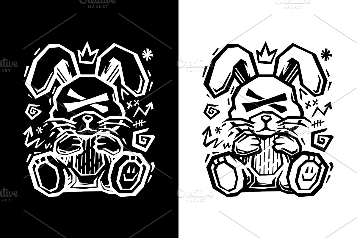 Streetwear Rabbit Graffiti Design, an Animal Illustration by Pries Studio (Photo 3 of 3)