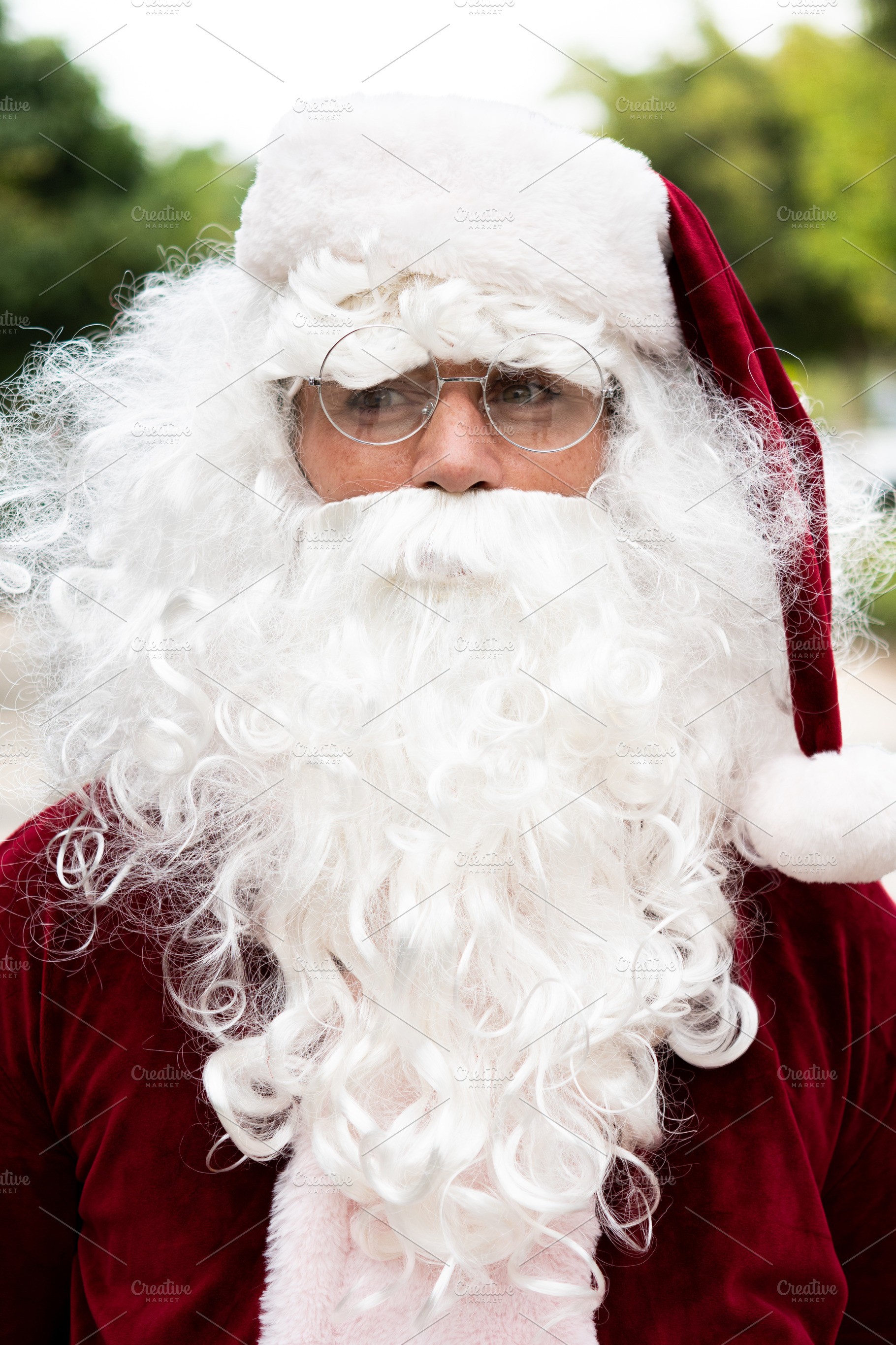 Close up portrait of traditional Santa Claus with white beard, a Person Photo by etorres69