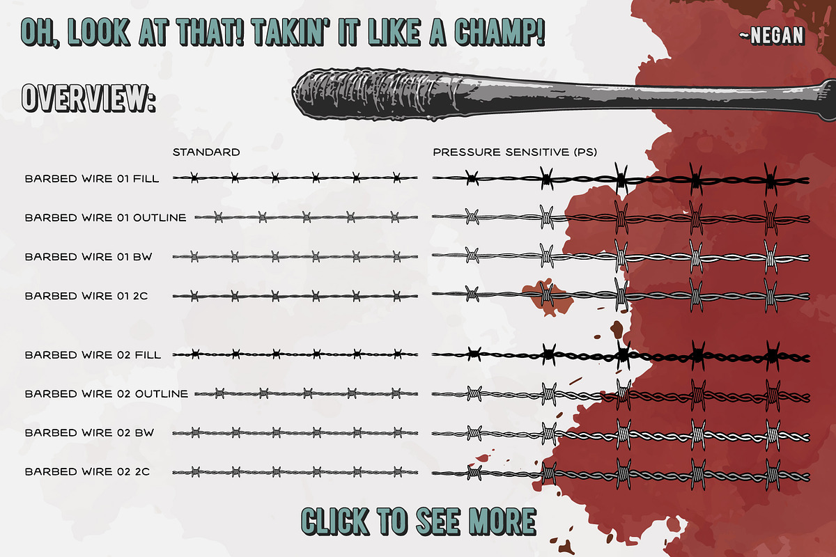 Lucille - Barbed Wire AI Brushes, a Brush Add-On by BAD TASTE (Photo 6 of 6)