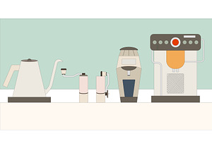 Vector Illustration. Coffee Station