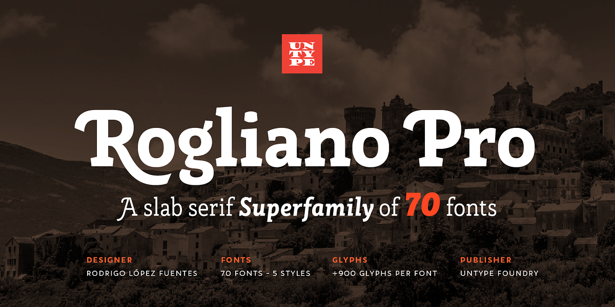 Rogliano Pro, a Slab Serif Font by Untype (Photo 1 of 26)