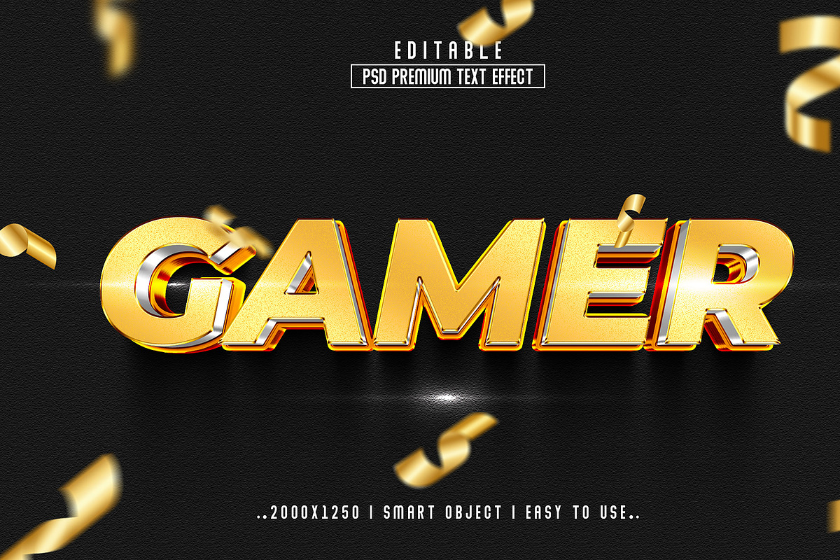 Gamer 3D Editable Psd Text Effect, a Layer Style Add-On by Md Jahidul99 (Photo 1 of 2)