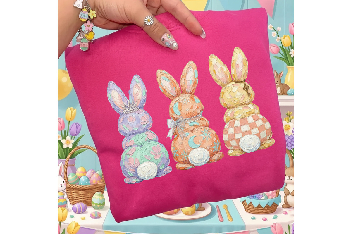 Floral Brushstroke Easter Bunny Png, an Illustration by Designking (Photo 5 of 6)