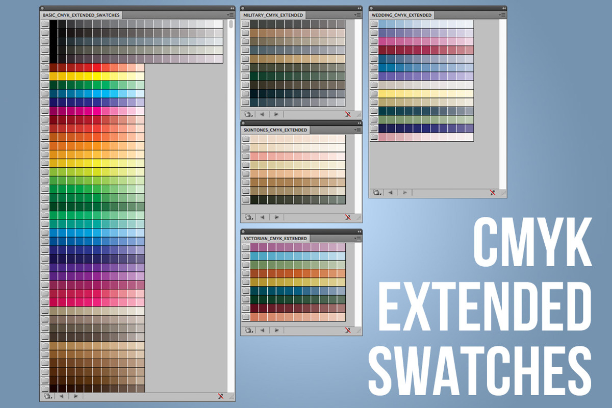 CMYK Extended Swatches-Illustrator, a Palette Add-On by Industrial Artworks (Photo 1 of 5)