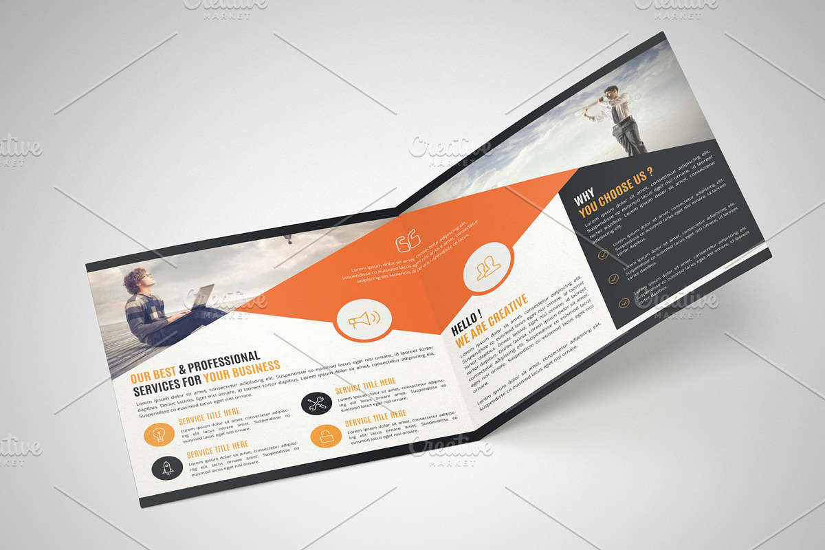 Square Bifold Brochure Template, a Brochure Template by Alice_s (Photo 6 of 6)