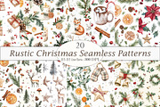 Rustic Christmas Seamless Patterns, a Pattern Graphic by Design Market (Thumbnail 1 of 4)