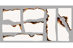Burning paper. Realistic burning, an Object Illustration by Frogella