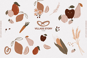 Village Story Baby Vector Set