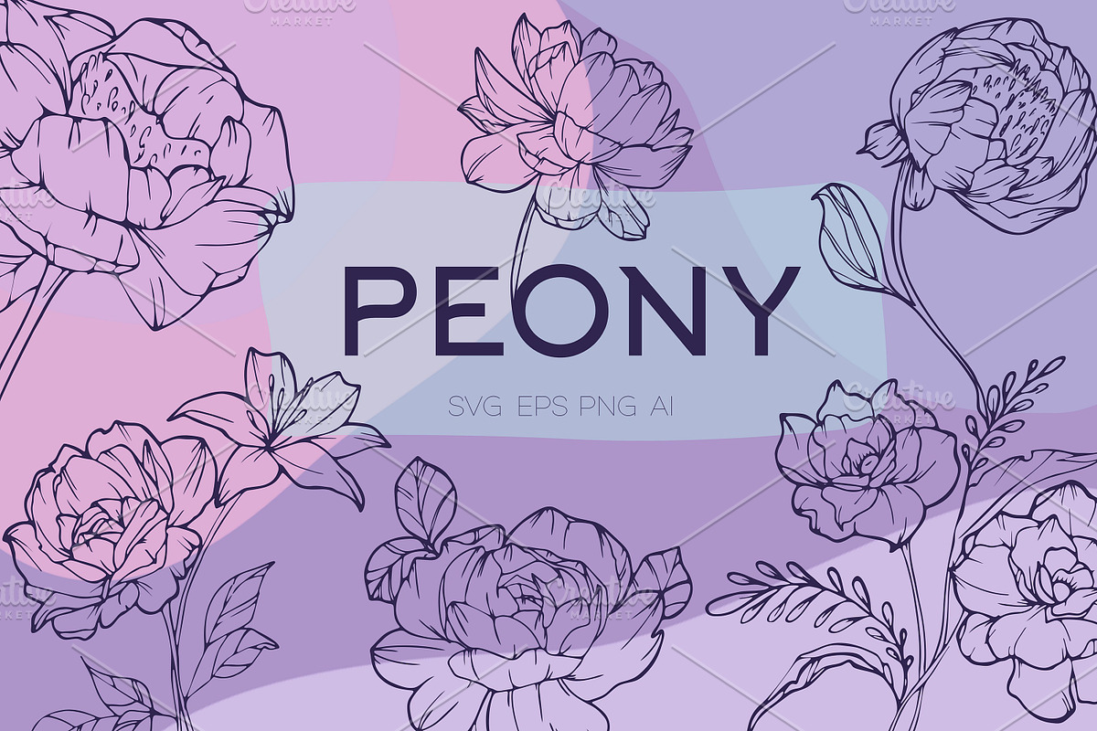 Peony Bouquet SVG Bundle, a Graphic by KostaDigitalArt (Photo 1 of 10)