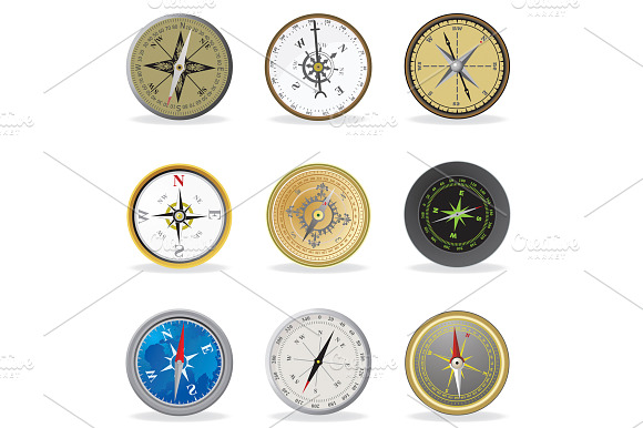 Compass. Set Icons