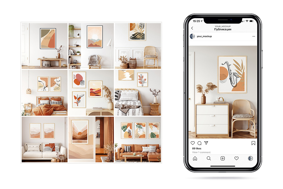 Frame & Wall Mockup Bundle - 6, a Print Template by Yuri-U (Photo 2 of 16)
