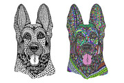 Shepherd  dog - vector illustration, an Animal Illustration by El Design (Thumbnail 2 of 2)