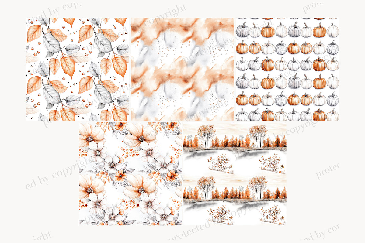 Autumn Digital Paper Pack, a Pattern Graphic by GlamArtZhanna (Photo 3 of 4)