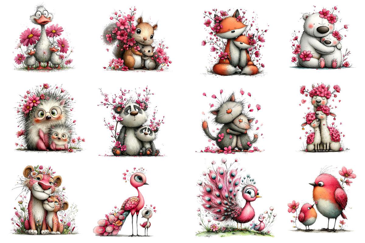 Whimsical Mother's Day Animals Clipa, an Illustration by Dream Creation (Photo 2 of 5)