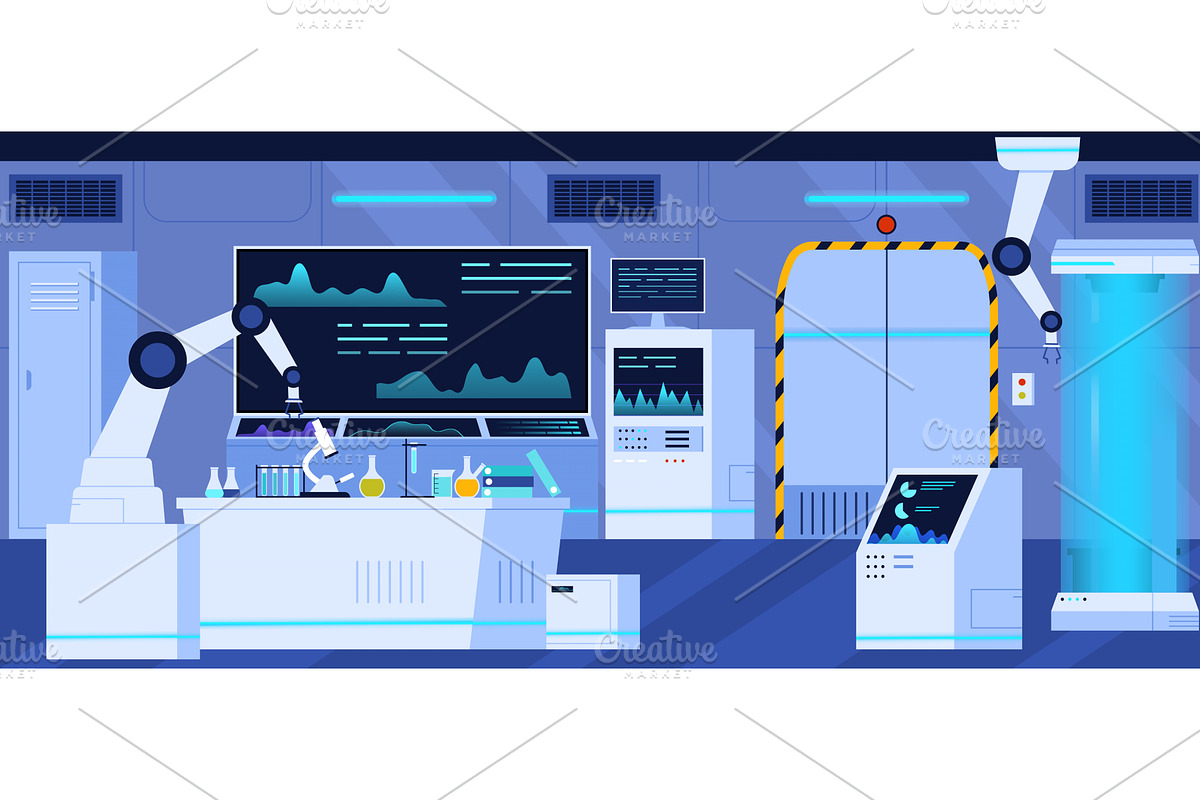 Futuristic Laboratory Accident, an Illustration by Flashvector