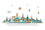 Thailand line art skyline, an Illustration by LisaKolbasa (Thumbnail 3 of 3)