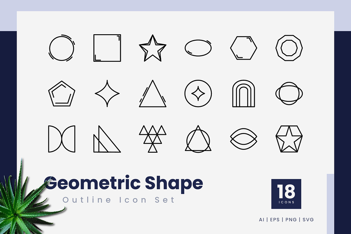 Geometric Shape Outline Icons, an Outline Icon by Zeer Graphic