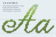Lucid Wake Pixel Calligraphic Script, a Script Font by Struvictory.art (Thumbnail 4 of 9)