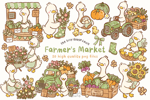 Farmer's Market Goose Clipart, an Animal Illustration by Blumensdiary