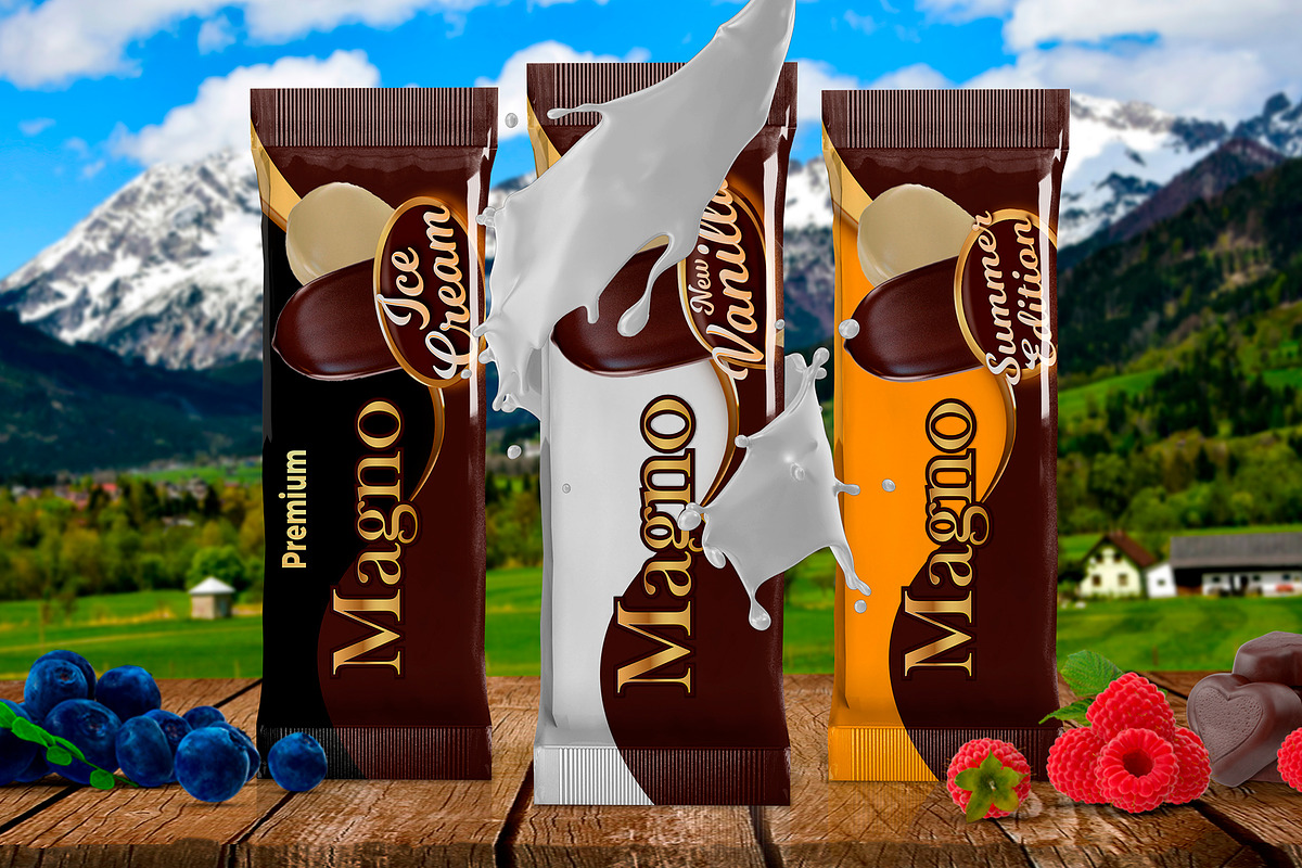 Popsicle Ice Cream Mockup, a Product Mockup by rogeriomarcos (Photo 3 of 7)