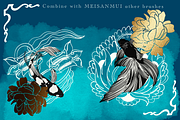 Aqua paradise procreate stamp brush, a Brush Add-On by Meisanmui (Thumbnail 7 of 9)